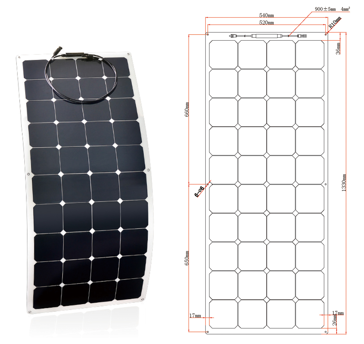 Flexible Solar Panels 130W