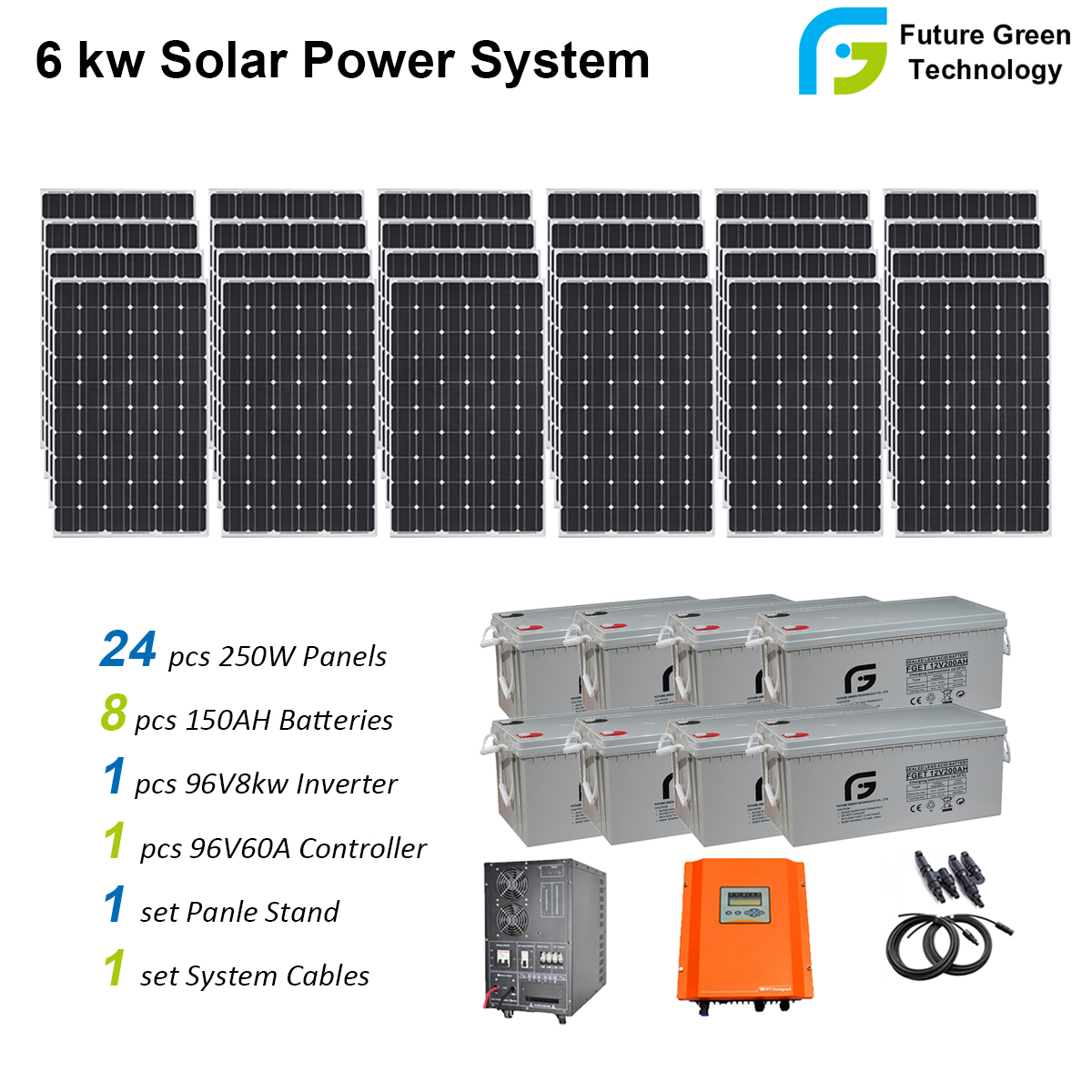 6000 Watt netzunabhängiges Solarstromsystem für Privathaushalte