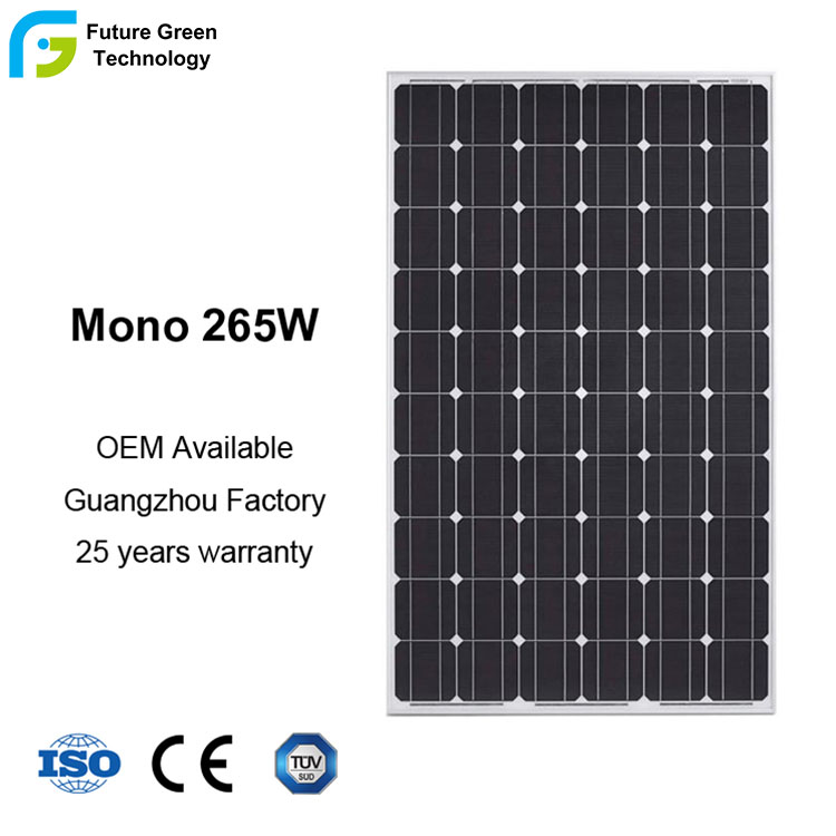 250 W, 265 W, 270 W Power-Mono-PV-Solarpanel