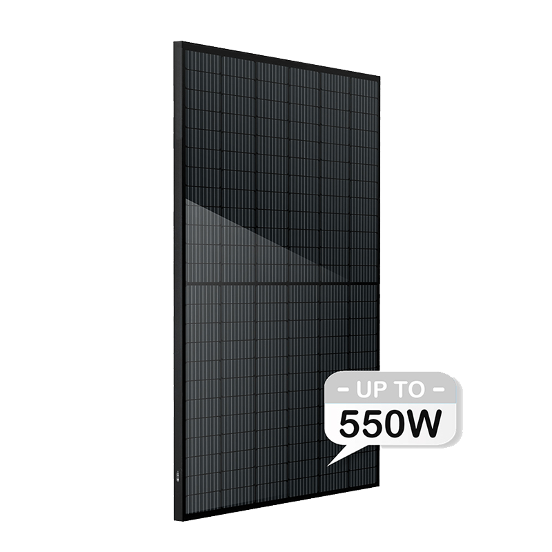Alle vollschwarzen Solarmodule 540 W, 545 W, 550 W, 555 W, Halbzellen-Solar-Monomodule