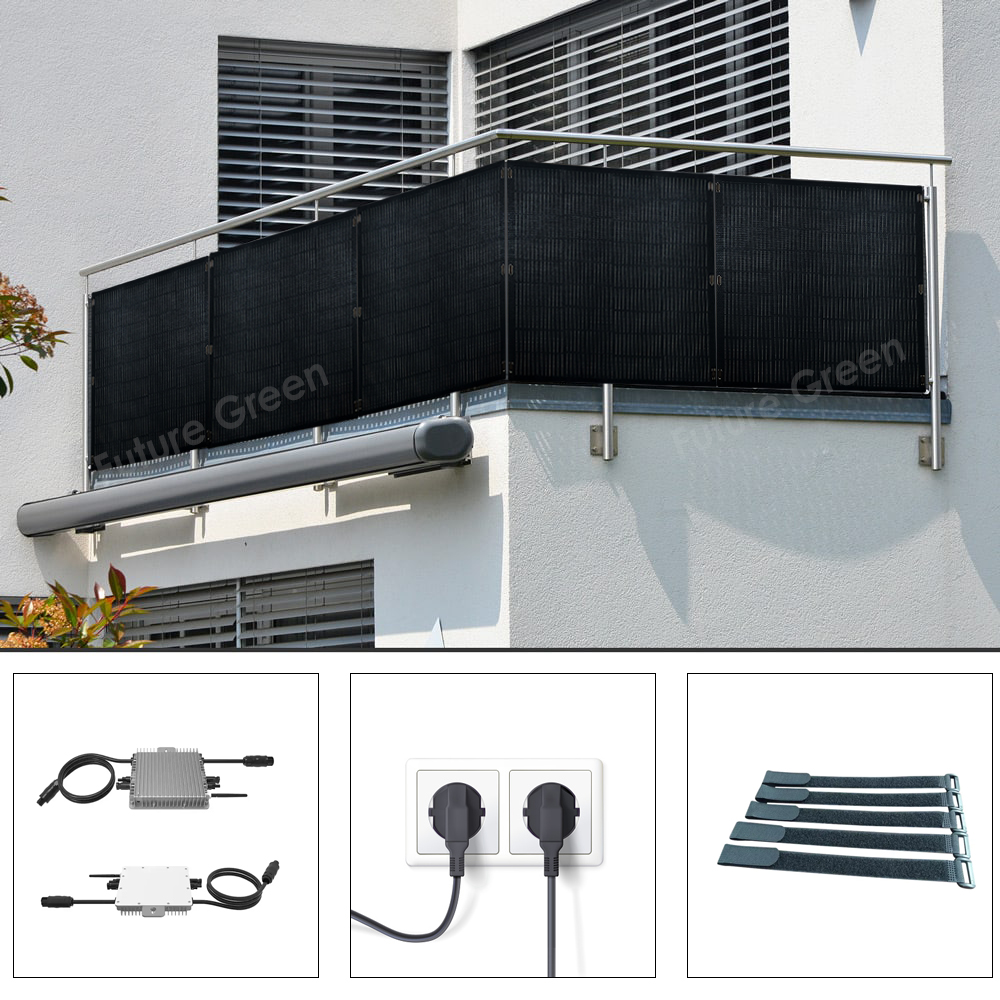 FGET Balcony Black Mono 18V 600W Flexible Solar Panel Cost-Efficient High Efficiency