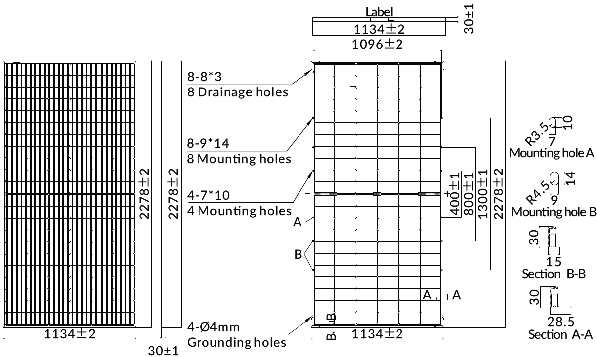 G12R 565W 570W 575W 580W 585W 210-182mm Solar Cell Mono LECO N-Type BIFACIAL Half Cut Solar Panels