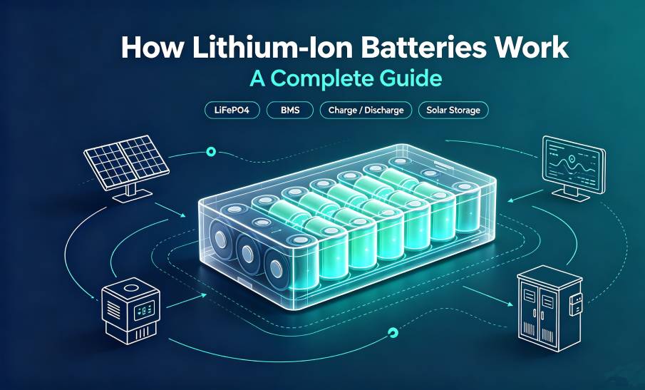 Lithium-Ion Battery Electrochemical Working Principle Diagram